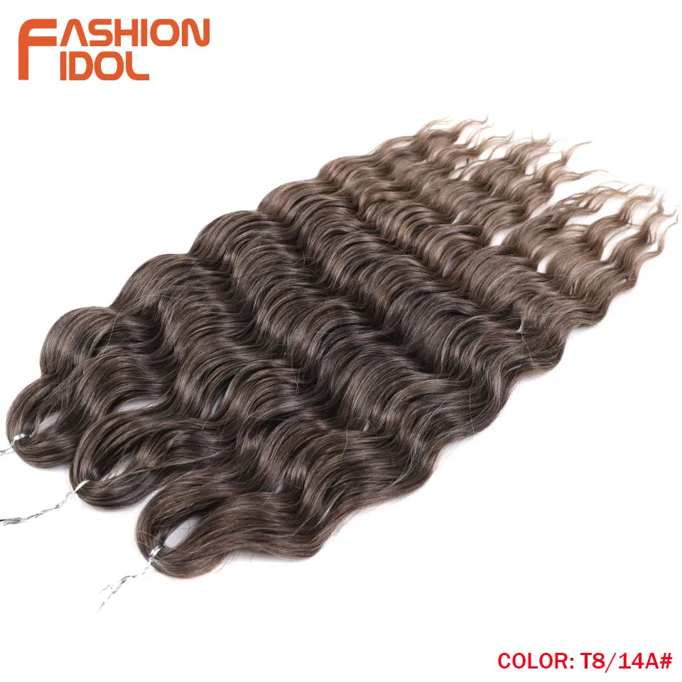 24 Inch Water Wave Crochet Braiding Hair Extensions – Synthetic Ombre