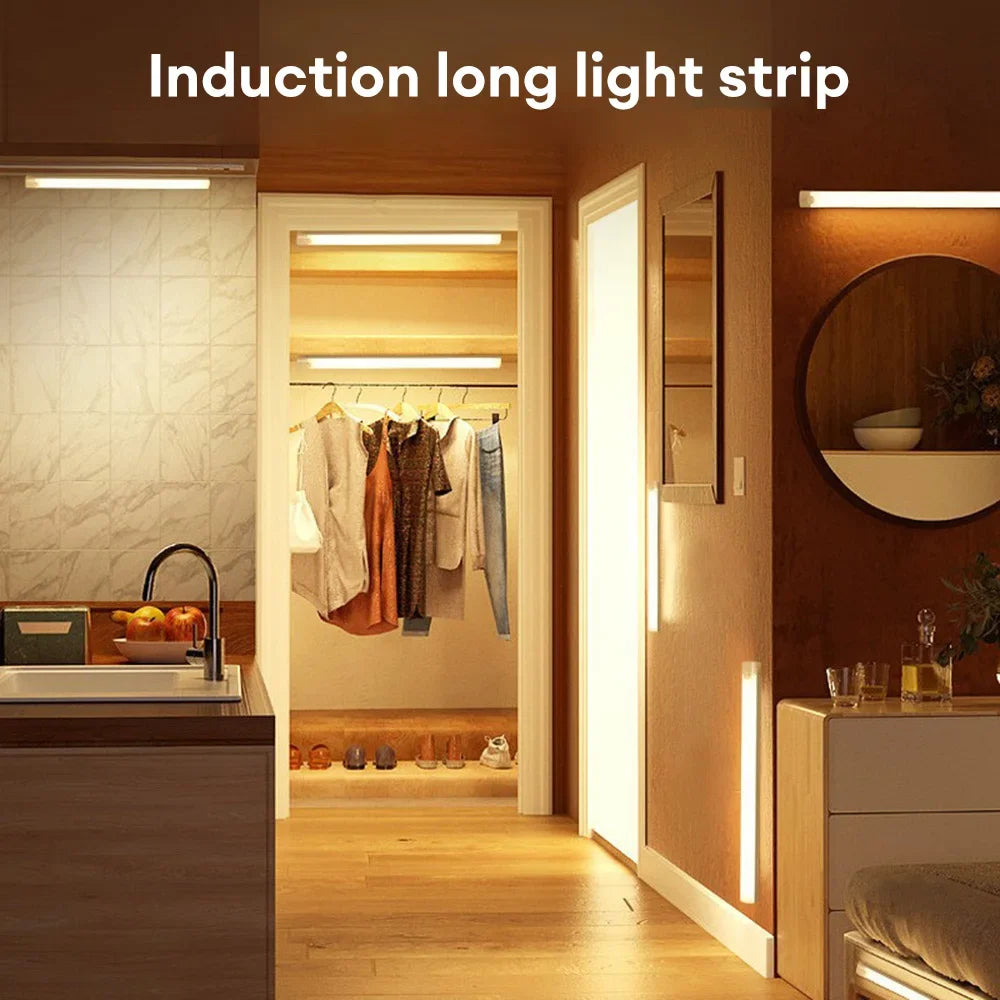LED Motion Sensor Light Bar – Wireless USB-C Rechargeable Cabinet & Wardrobe Lamp