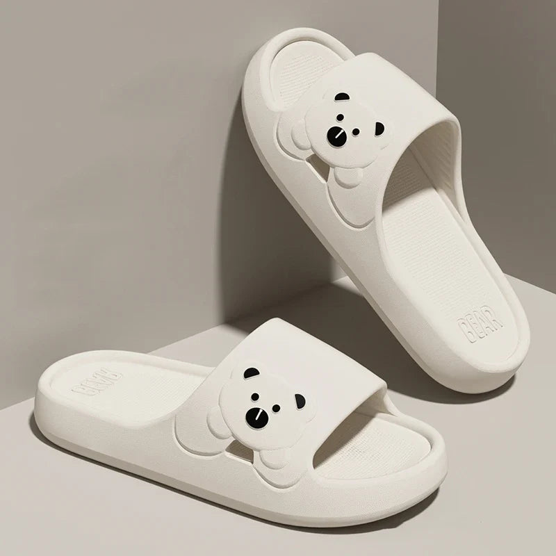 Cartoon Bear Indoor Slippers Women Soft EVA Home Slides
