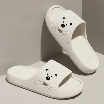 Cartoon Bear Indoor Slippers Women Soft EVA Home Slides