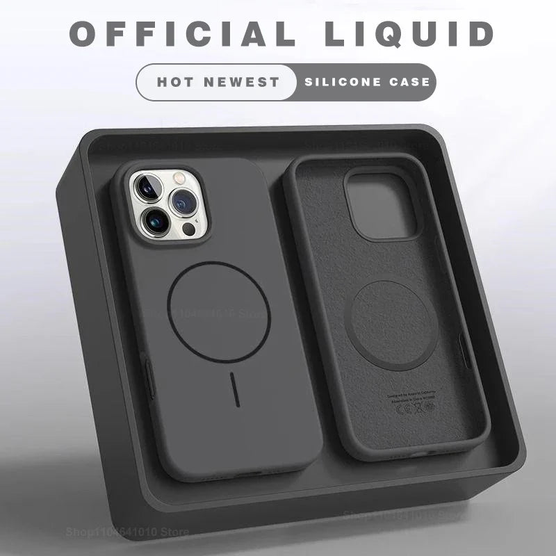 MagSafe Liquid Silicone iPhone Case – Shockproof Magnetic Cover for iPhone 11–17 Series