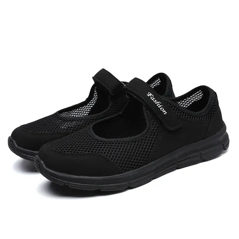 Women's Breathable Mesh Sneakers with Velcro Strap