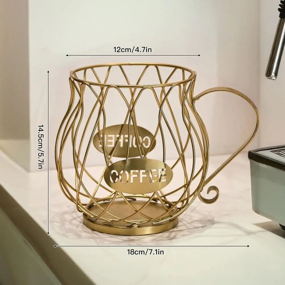 Coffee Pod Holder Wire Basket – Large Capacity Capsule Storage