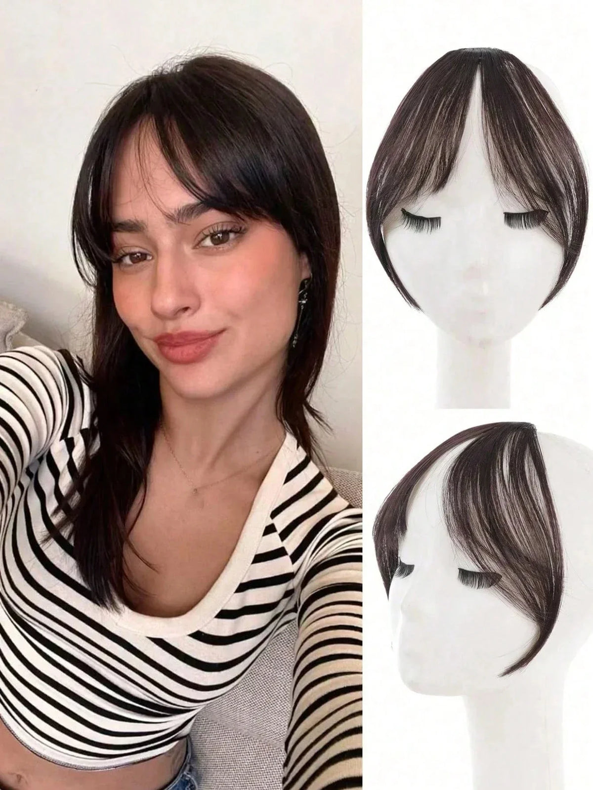 Clip-In Bangs Hair Extension – Natural Seamless French Fringe