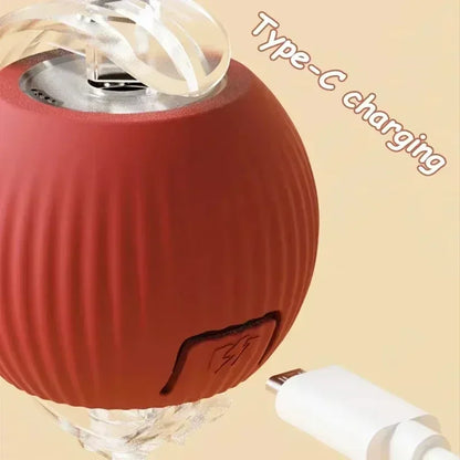 Interactive Rolling Ball Cat Toy with Tail – Rechargeable Smart Pet Toy