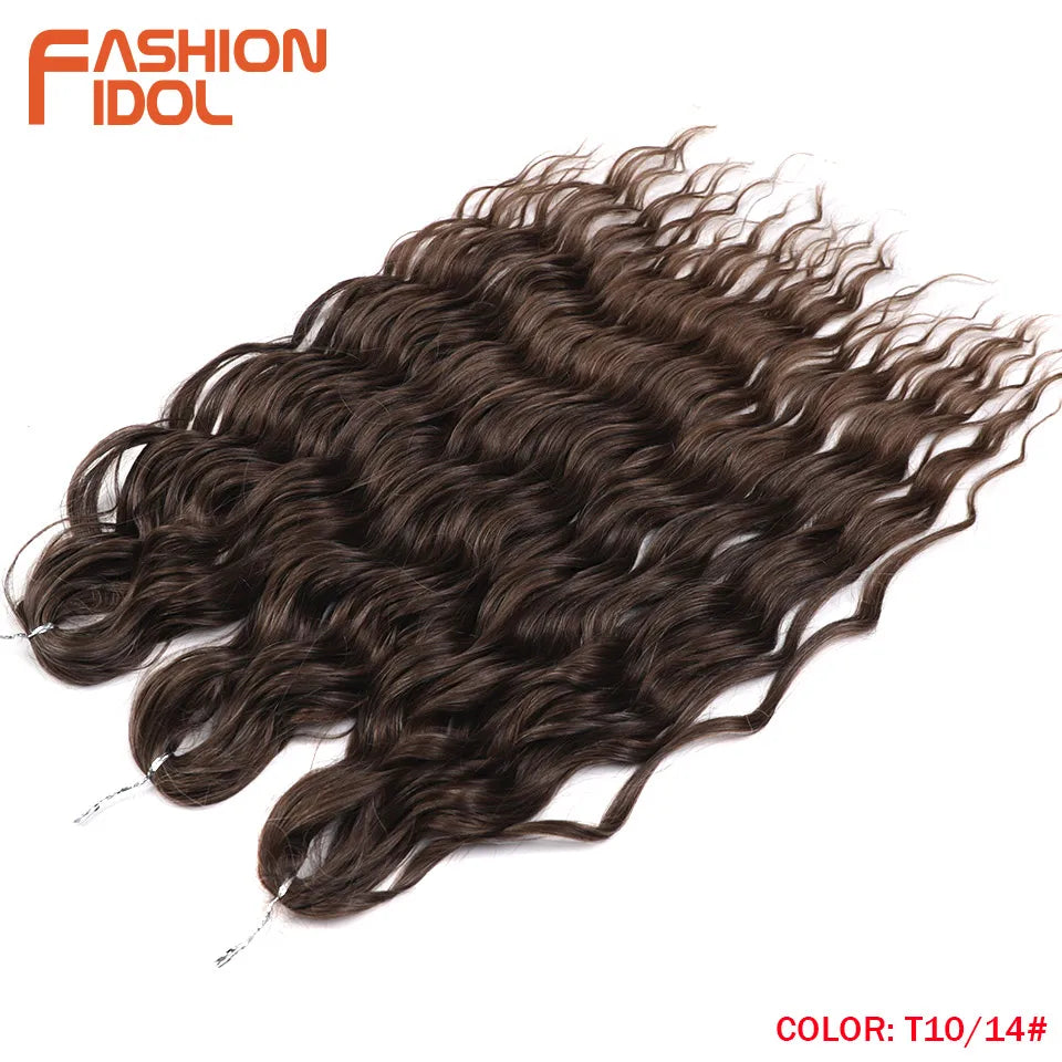24 Inch Water Wave Crochet Braiding Hair Extensions – Synthetic Ombre