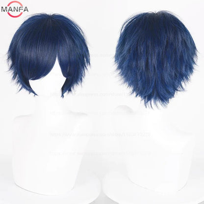 Short Straight Anime Cosplay Wig – 30cm, Multiple Colors for Men & Women
