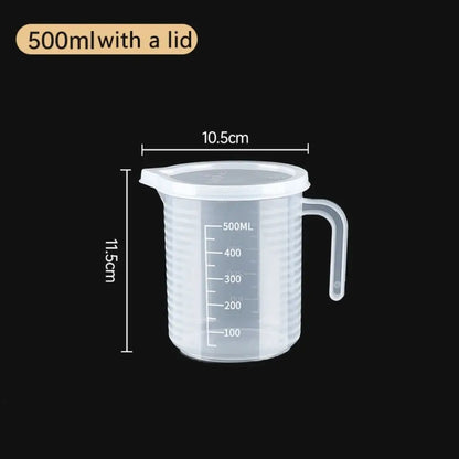 Clear Plastic Graduated Measuring Cup with Handle – Multiple Sizes