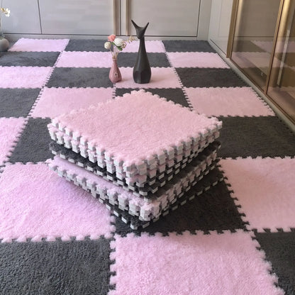 Soft Plush Interlocking Play Mat Tiles for Kids & Toddlers