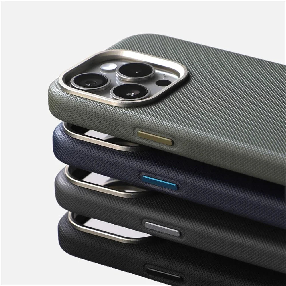 MagSafe Leather iPhone Case with Metal Alloy Lens Frame – iPhone 13–17