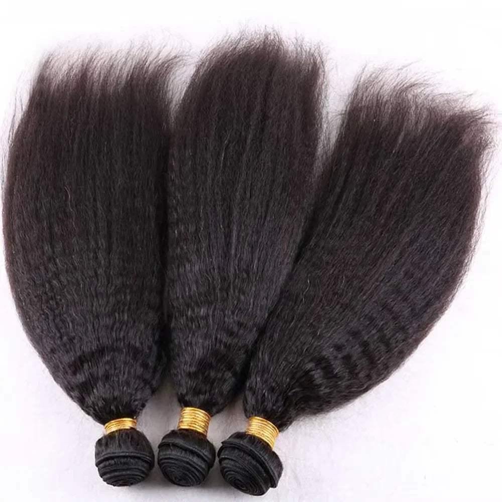 Kinky Straight Human Hair Bundles – Virgin Peruvian Remy Weave