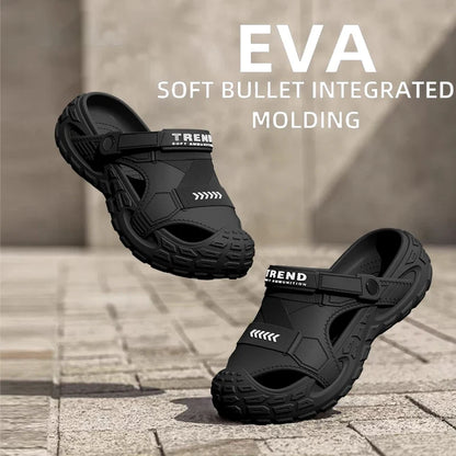 Men's EVA Outdoor Sandals – Thick Soft Sole with Elastic Strap