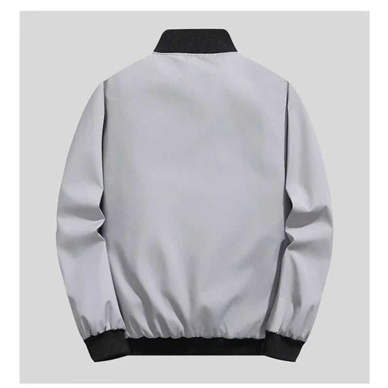 Men's Casual Zip-Up Jacket – Lightweight Windproof Coat