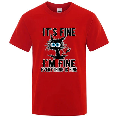 Funny Cool Cat Graphic T Shirt Casual Short Sleeve Tee