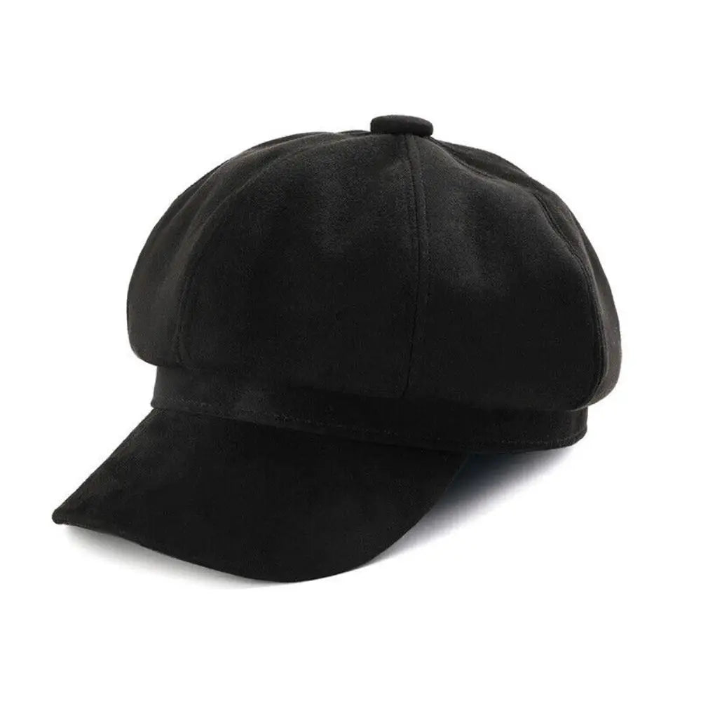 Newsboy Cap – Casual Suede Baker Hat for Women