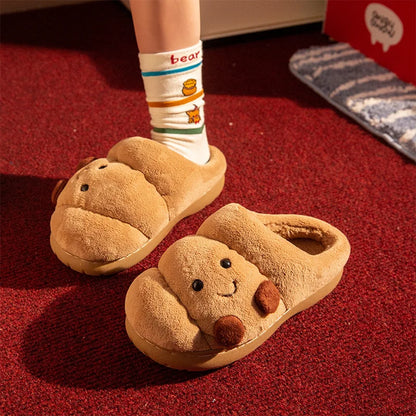 Cute Bear Cartoon Fluffy Slippers Anti-Slip House Shoes