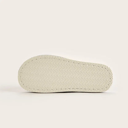 Linen Home Slippers – Open-Toe Breathable Indoor Shoes for Men & Women
