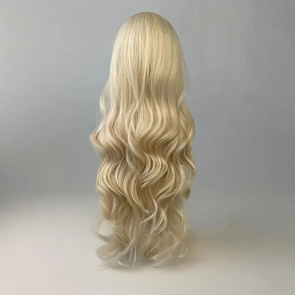 Long Blonde Wavy Synthetic Wig 26 Inch Party Halloween Cosplay