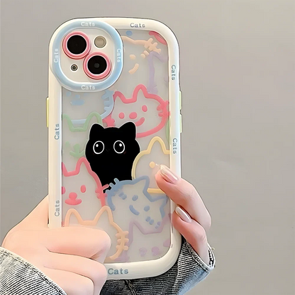 Cute Cat Phone Case for iPhone 17 Pro Max 16 15 14 13 12 11 8 7 Plus SE Air