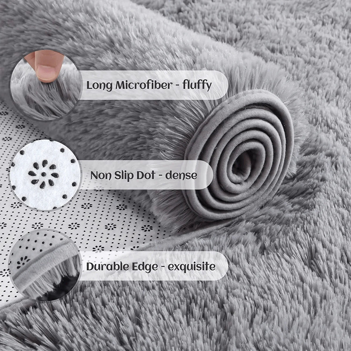 Fluffy Shag Rug – Ultra-Soft Non-Slip Plush Carpet for Bedroom & Living Room