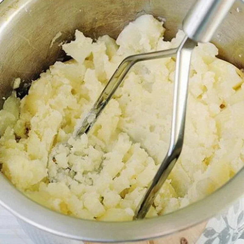 Stainless Steel Potato Masher – Wavy Press Kitchen Tool