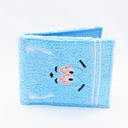 Anime Embroidered Card Holder Wallet – Cute Towel Cloth ID Wallet