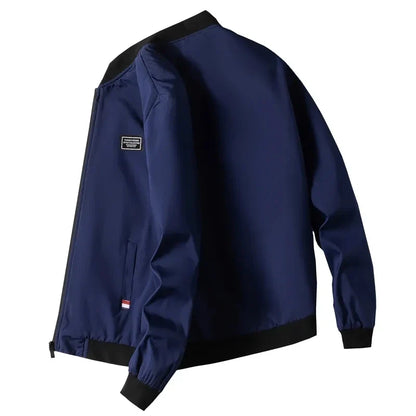 Men's Casual Zip-Up Jacket – Lightweight Windproof Coat
