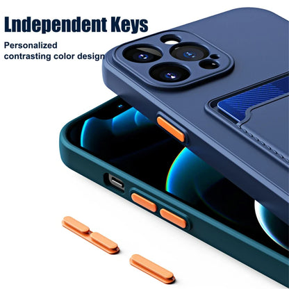 Silicone Wallet iPhone Case with Card Holder Slot