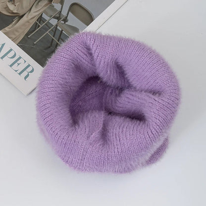 Women's Earflap Beanie – Faux Fur Knit Winter Hat