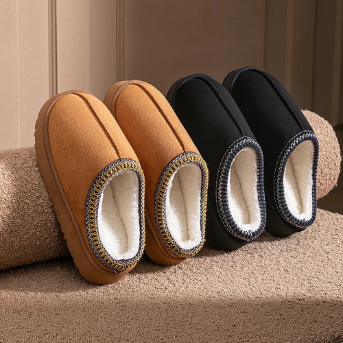 Women's Plush Slippers – Warm Fleece-Lined Indoor House Shoes