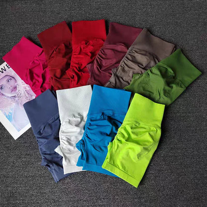 Women's High-Waist Yoga Shorts with Butt Lift & Ruched Back