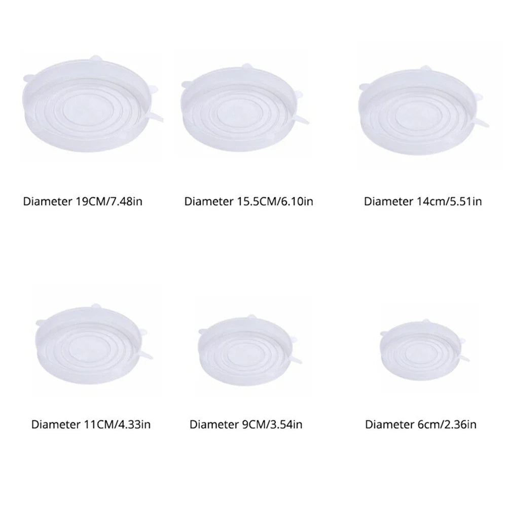 Silicone Stretch Lids Set of 6 – Universal Food Storage Bowl Covers