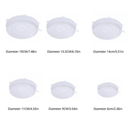 Silicone Stretch Lids Set of 6 – Universal Food Storage Bowl Covers