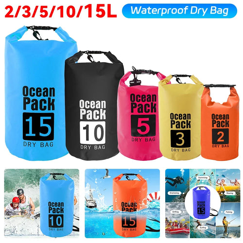 Waterproof Dry Bag – Foldable Roll-Top Pack 2L 3L 5L 10L 15L