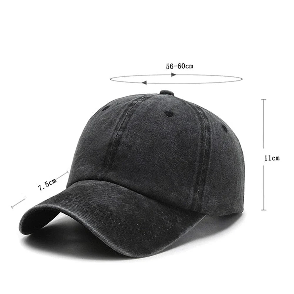 Baseball Cap – Solid Washed Cotton Dad Hat for Men & Women