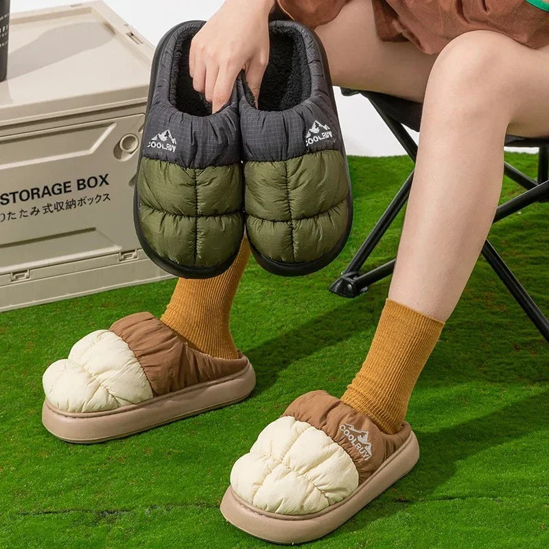 Waterproof Women's Winter Slippers – Thick Sole, Plush Lined, Non-Slip
