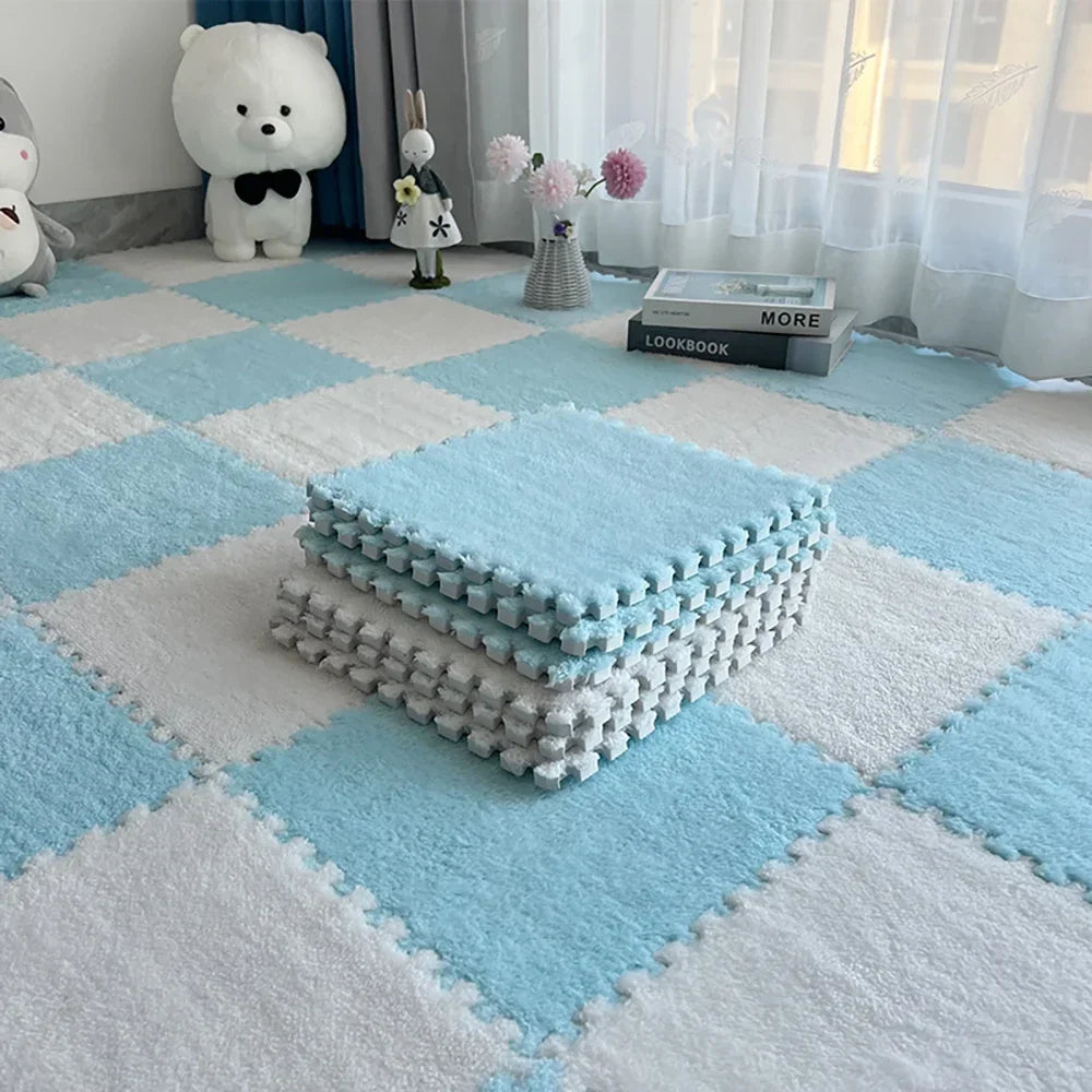 Soft Plush Interlocking Foam Puzzle Mat Tiles for Kids & Home