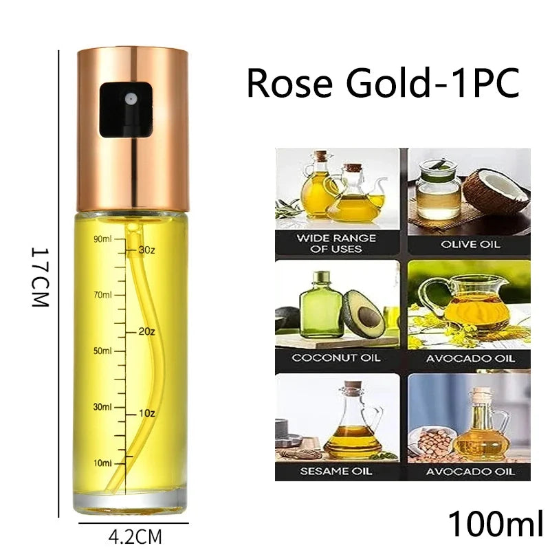 Glass Oil Spray Bottle – 100ml Kitchen Olive Oil Mister for Cooking & BBQ