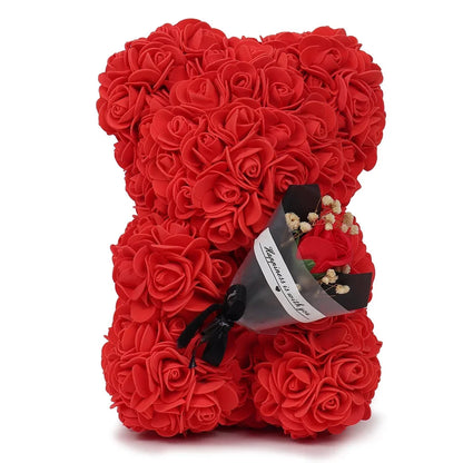 Rose Teddy Bear – Artificial Foam Flower Bear Gift
