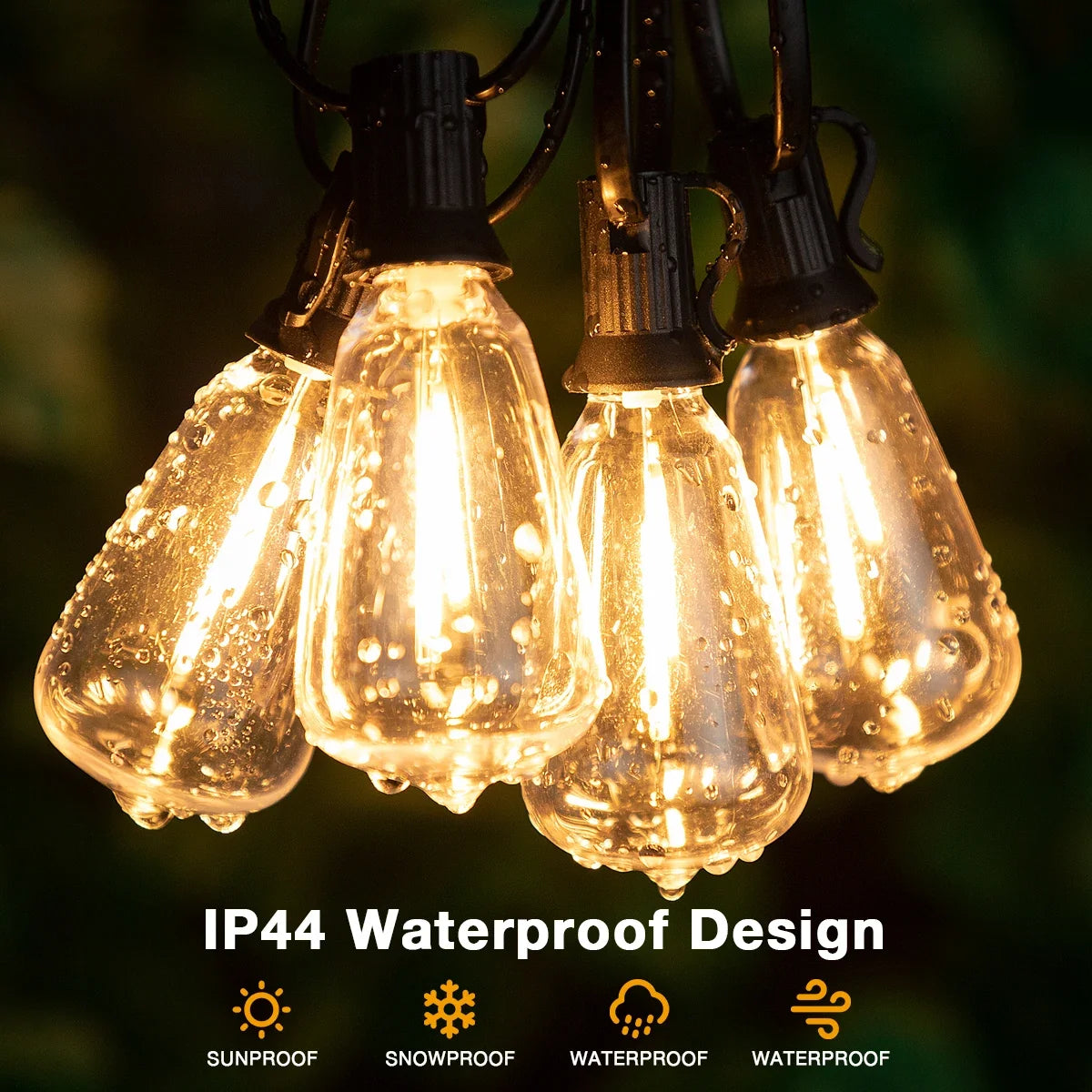 ST38 Outdoor String Lights Connectable Waterproof Shatterproof LED Bulb Dimmable