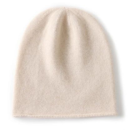 100% Cashmere Knit Beanie – Luxury Winter Hat for Women & Men