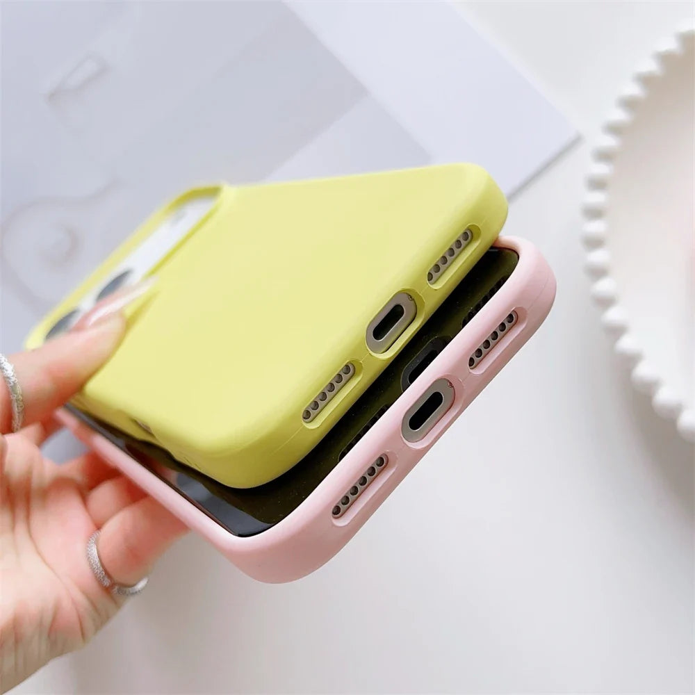 iPhone Case Matte Candy Color Liquid Silicone Shockproof Cover