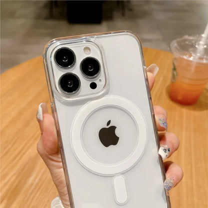 MagSafe Clear iPhone Case – Magnetic Transparent Wireless Charging Cover for iPhone 11–16 Series