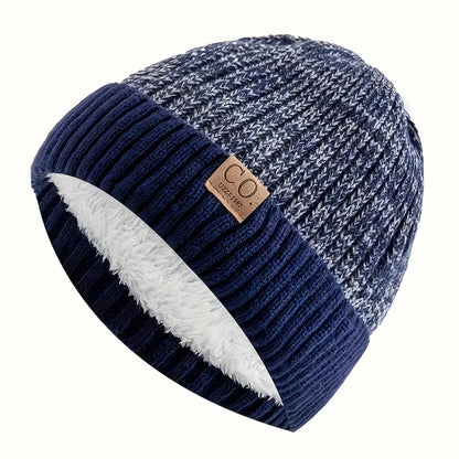 Fleece-Lined Knit Beanie Hat – Unisex Warm Winter Skull Cap