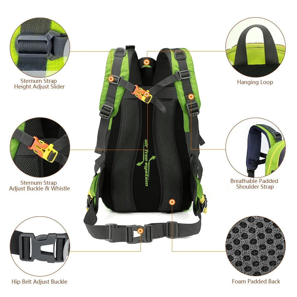 40L Hiking Backpack – Water-Resistant Travel & Camping Bag