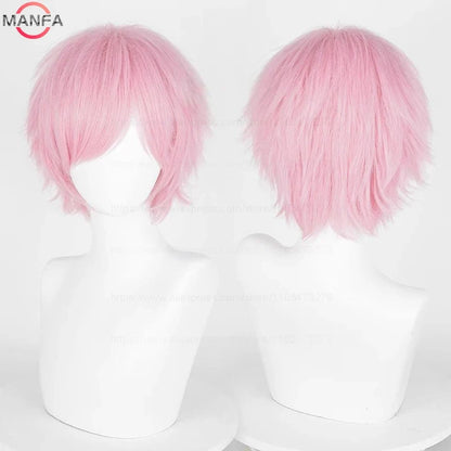 Short Straight Anime Cosplay Wig – 30cm, Multiple Colors for Men & Women