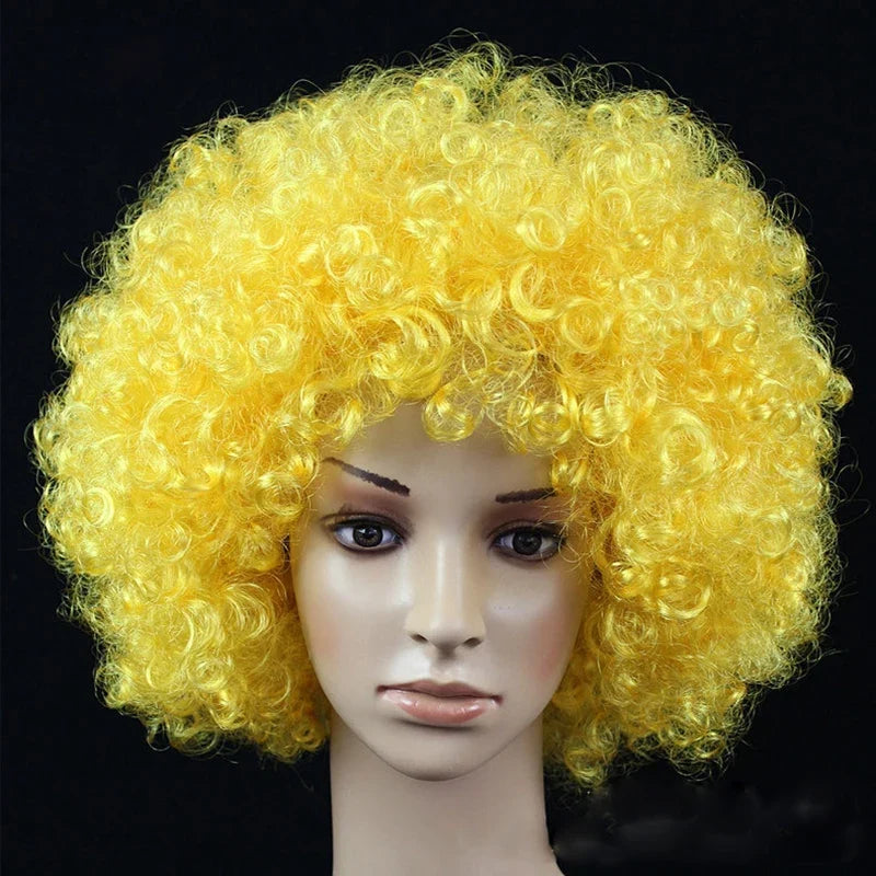 Colorful Afro Curly Cosplay Wig – Short Synthetic Party Wig