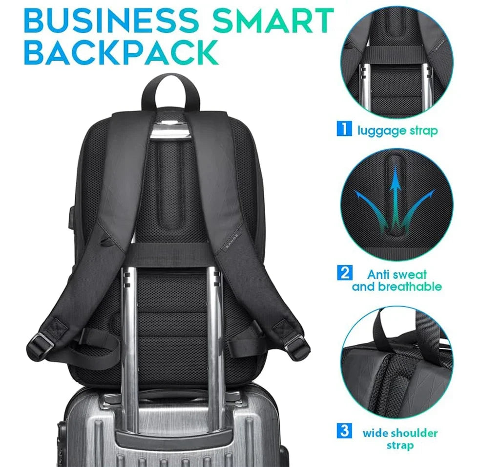 Laptop Backpack 15.6" with USB Charging Port – Waterproof Travel Bag