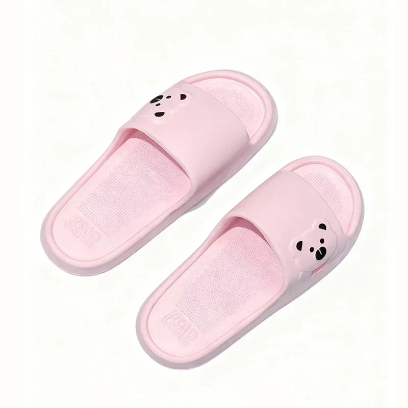 Cartoon Bear Indoor Slippers Women Soft EVA Home Slides