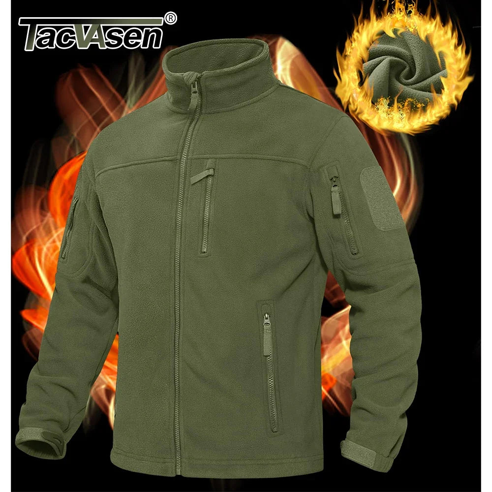 Men's Fleece Jacket – Full Zip Tactical Windproof Coat